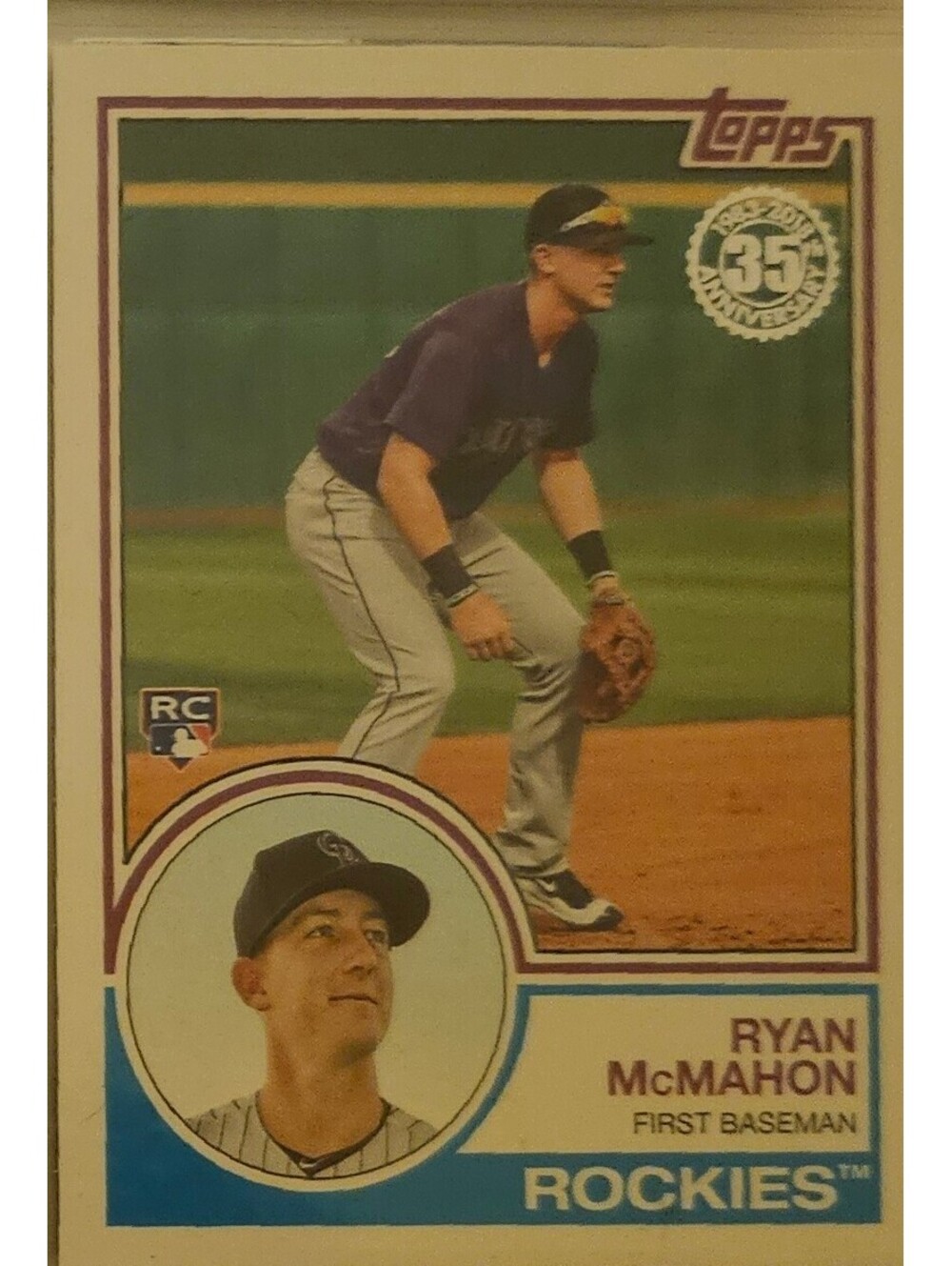 2018 Topps 1983 Retro 35th Anniversary Ryan McMahon Rookie RC Insert Rockies #76